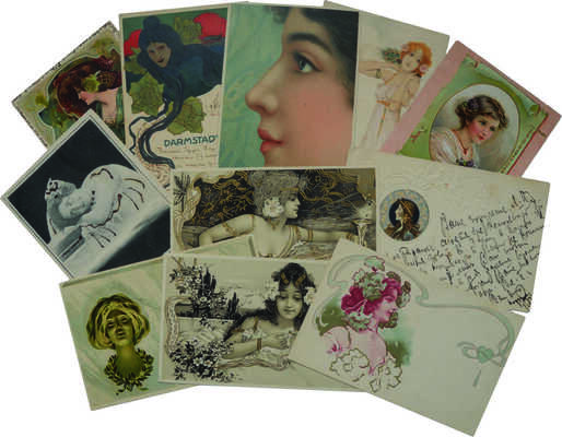 Подборка открыток в стиле модерн, 11 шт.